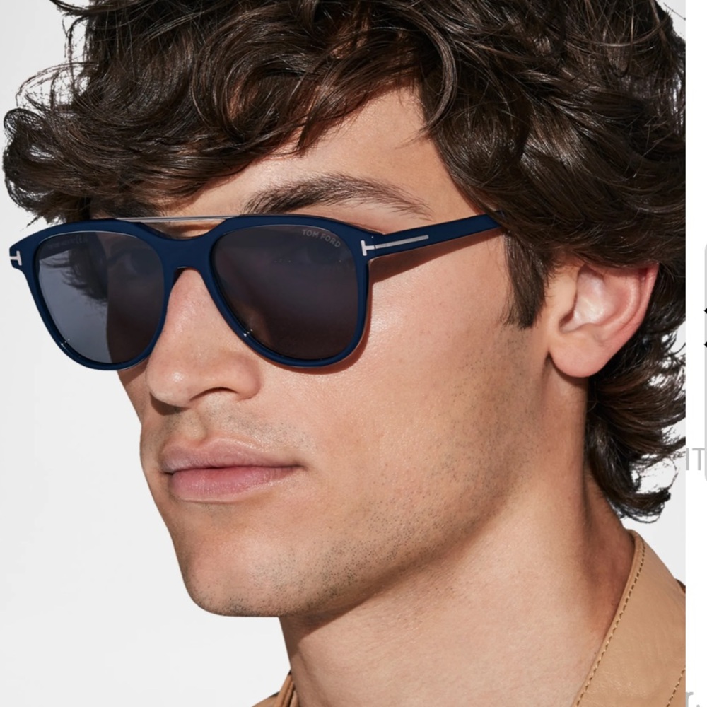 Tom Ford TF1098 Damian-02 Sunglasses Men Shiny Navy Blue  54mm -17-145 •2 $459